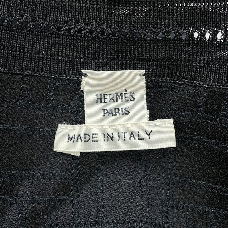 エルメス カーディガン ロングカーディガン シルク レディースサイズ34 HERMES 黒