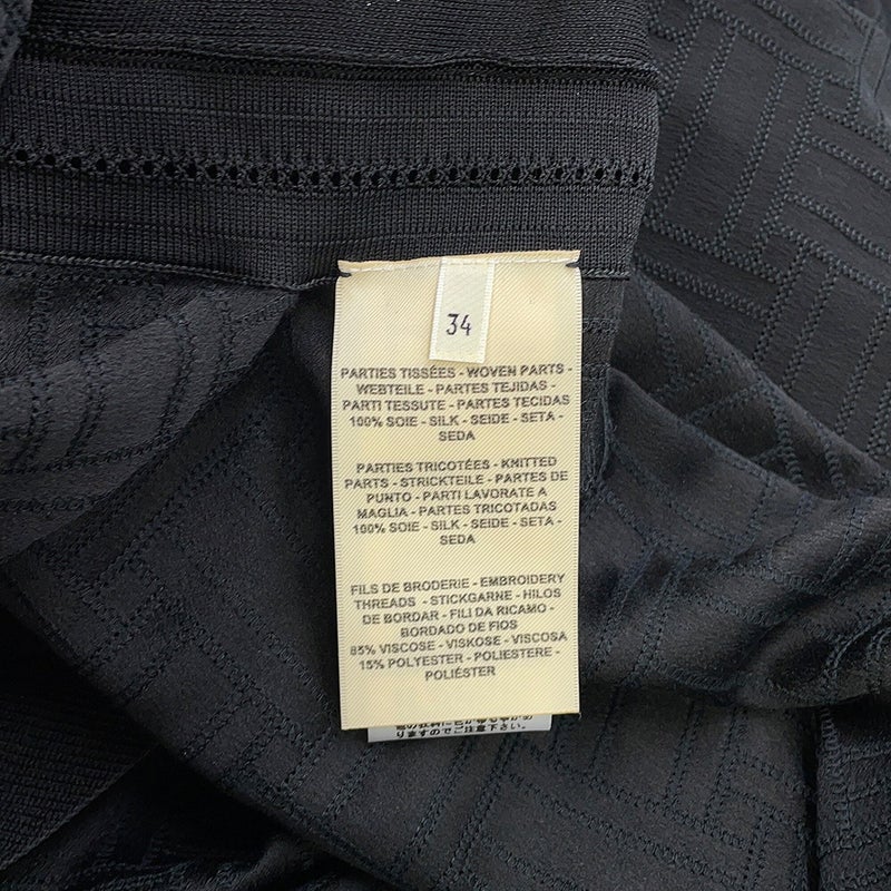 エルメス カーディガン ロングカーディガン シルク レディースサイズ34 HERMES 黒