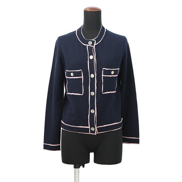 シャネル カーディガン No5ボタン ノーカラーカーディガン カシミヤ レディースサイズ36 P70793 CHANEL トップス