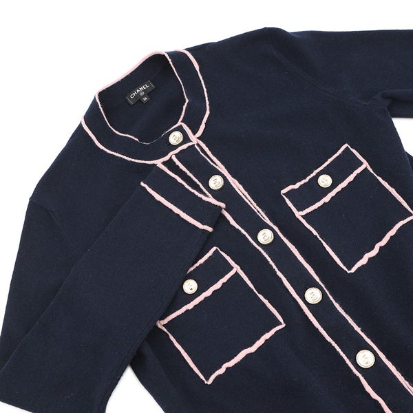 シャネル カーディガン No5ボタン ノーカラーカーディガン カシミヤ レディースサイズ36 P70793 CHANEL トップス