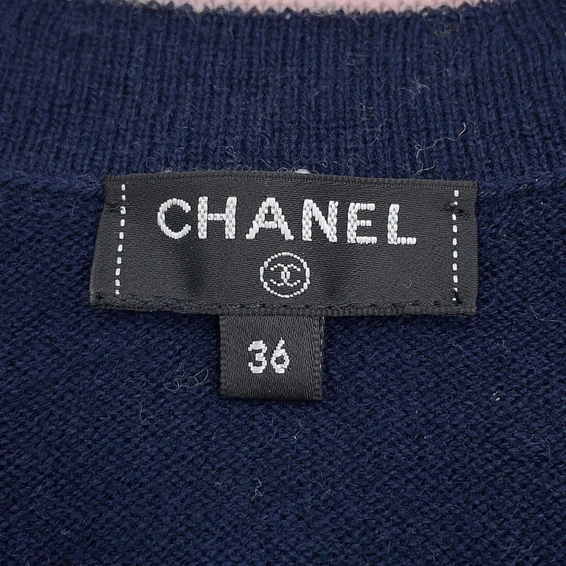 シャネル カーディガン No5ボタン ノーカラーカーディガン カシミヤ レディースサイズ36 P70793 CHANEL トップス