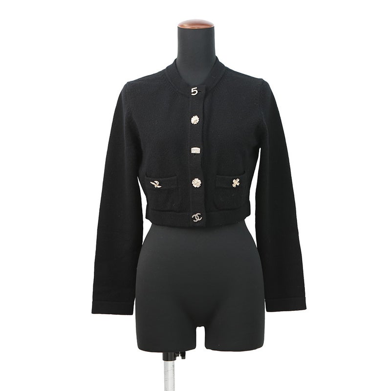 シャネル カーディガン アイコンボタン カシミヤ レディースサイズ36 P73483 CHANEL 黒 トップス