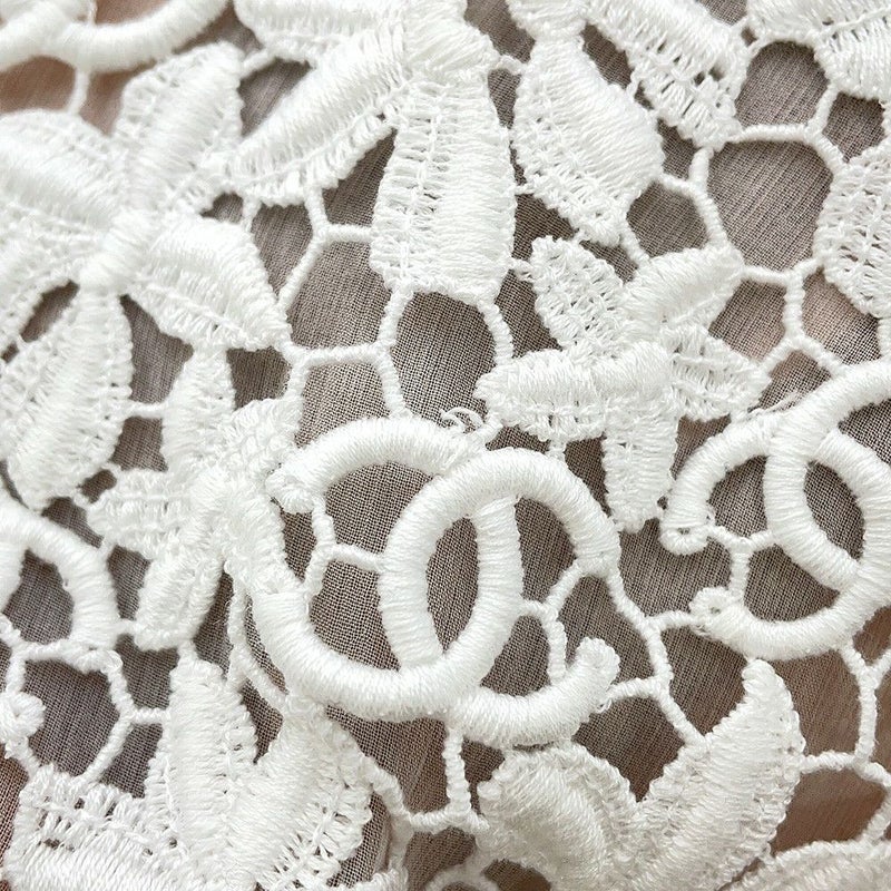 シャネル スカート ココマーク レース ロングスカート コットン レディースサイズ36 P74004 CHANEL 白 ボトムス