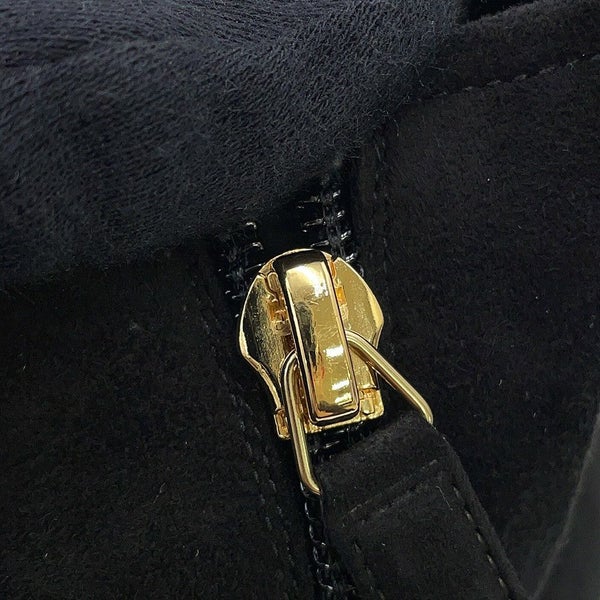 シャネル ショートブーツ カメリア ココマーク スエード レディースサイズ37C G45310 CHANEL 靴 黒