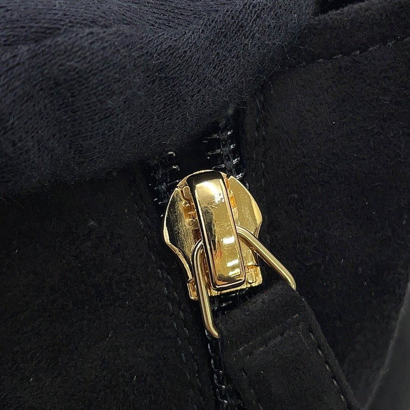 シャネル ショートブーツ カメリア ココマーク スエード レディースサイズ37C G45310 CHANEL 靴 黒