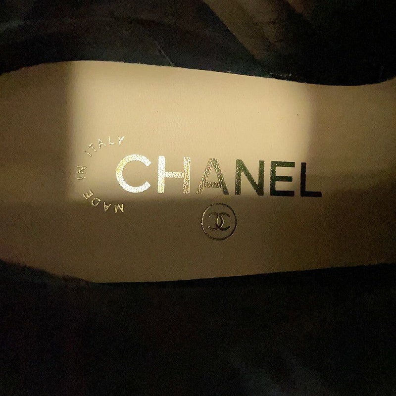 シャネル ショートブーツ カメリア ココマーク スエード レディースサイズ37C G45310 CHANEL 靴 黒