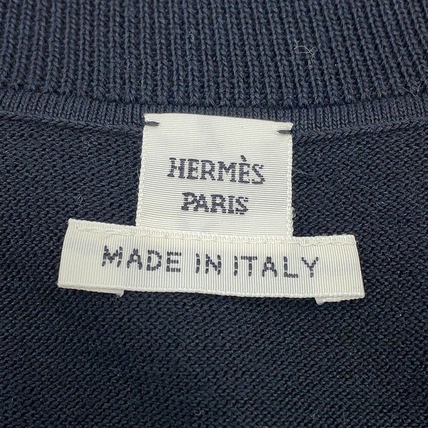 エルメス カーディガン Hリフト シルク コットン レディースサイズ36 HERMES 黒