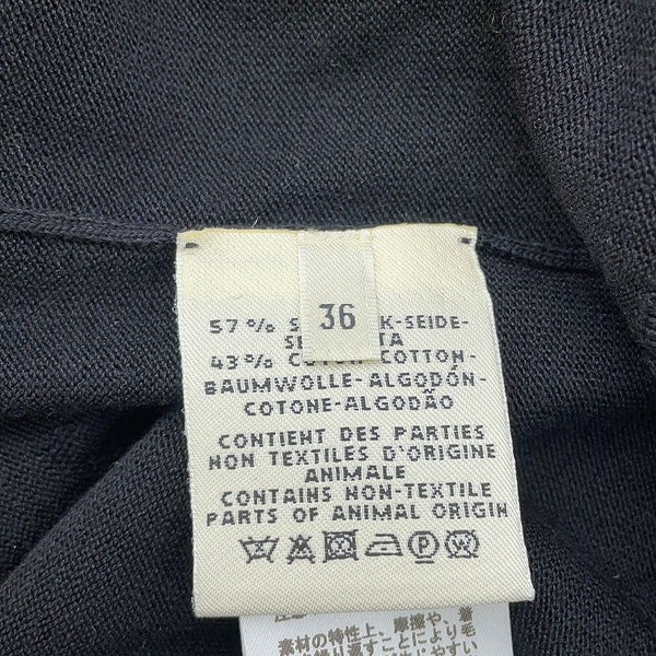 エルメス カーディガン Hリフト シルク コットン レディースサイズ36 HERMES 黒