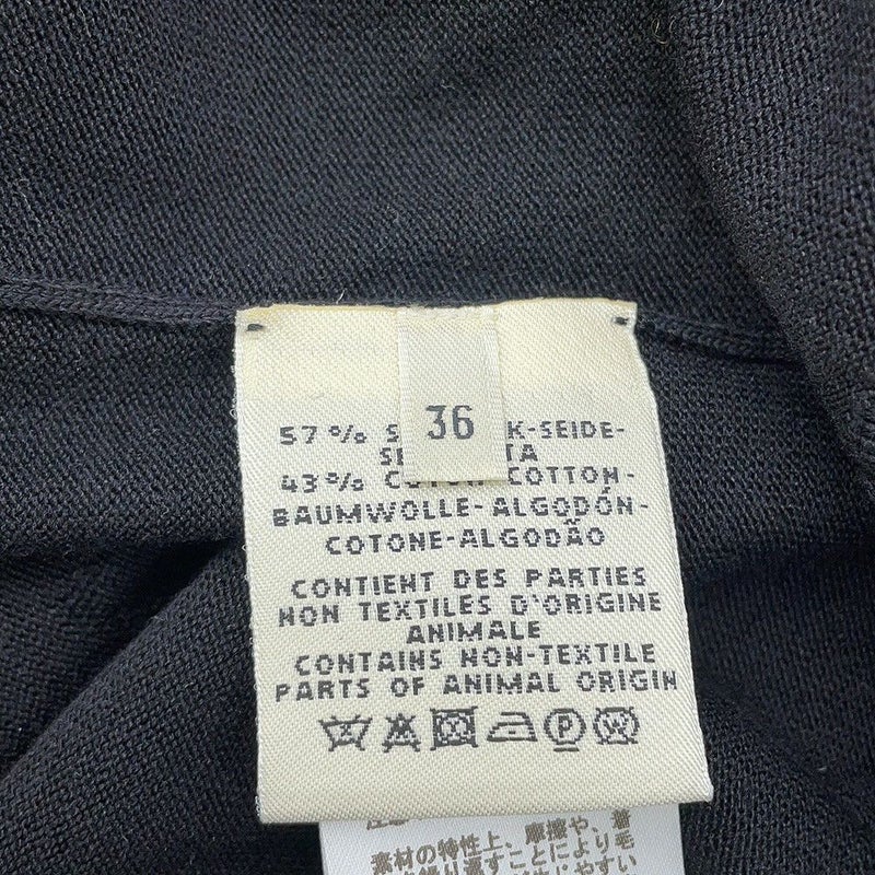 エルメス カーディガン Hリフト シルク コットン レディースサイズ36 HERMES 黒