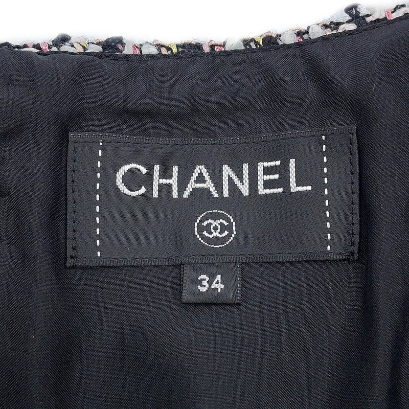シャネル スカート ココマーク メティエ・ダール ツイード レディースサイズ34 P71123 CHANEL 黒