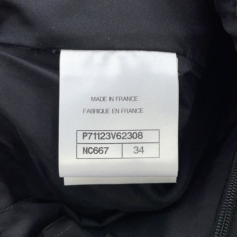 シャネル スカート ココマーク メティエ・ダール ツイード レディースサイズ34 P71123 CHANEL 黒