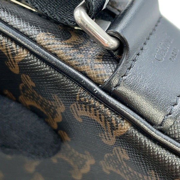 セリーヌ ショルダーバッグ トリオンフ ホリゾンタル ミディアム メッセンジャーバッグ PVC/レザー 197202 CELINE 黒