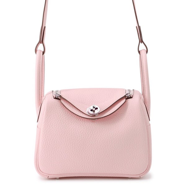 エルメス リンディ ミニ ヴェルソ ローズサクラ/グリペール/シルバー金具 トリヨンクレマンス K刻印 ２wayショルダー