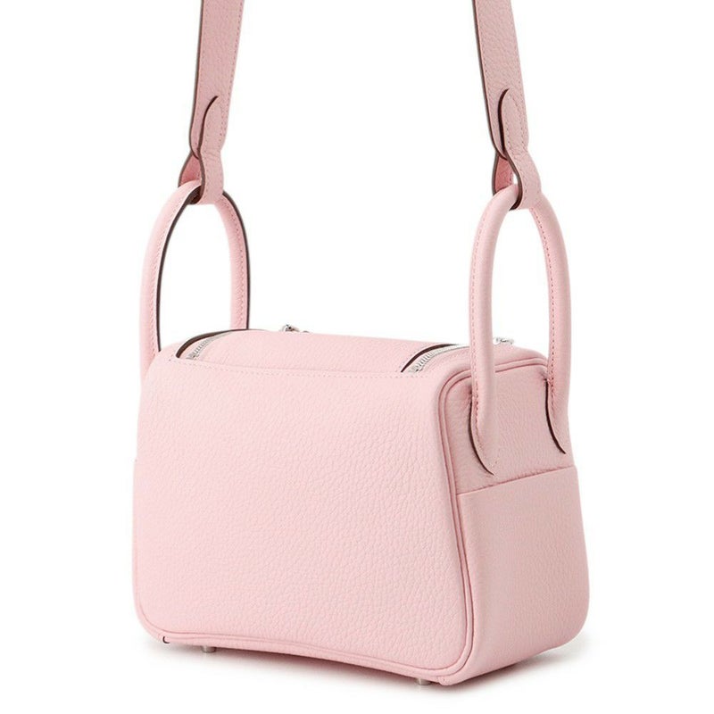 エルメス リンディ ミニ ヴェルソ ローズサクラ/グリペール/シルバー金具 トリヨンクレマンス K刻印 ２wayショルダー