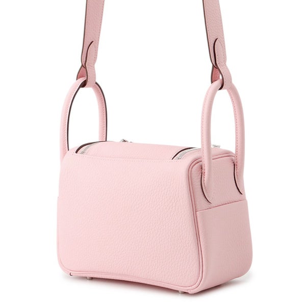 エルメス リンディ ミニ ヴェルソ ローズサクラ/グリペール/シルバー金具 トリヨンクレマンス K刻印 ２wayショルダー