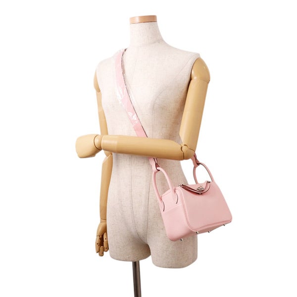 エルメス リンディ ミニ ヴェルソ ローズサクラ/グリペール/シルバー金具 トリヨンクレマンス K刻印 ２wayショルダー