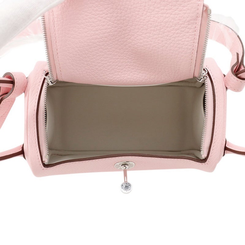 エルメス リンディ ミニ ヴェルソ ローズサクラ/グリペール/シルバー金具 トリヨンクレマンス K刻印 ２wayショルダー