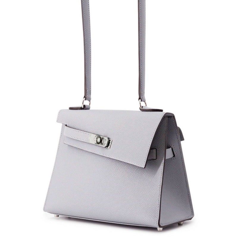 エルメス ショルダー バッグ ケリー20 無秩序 外縫い グリパンタン/シルバー金具 エプソン K刻印