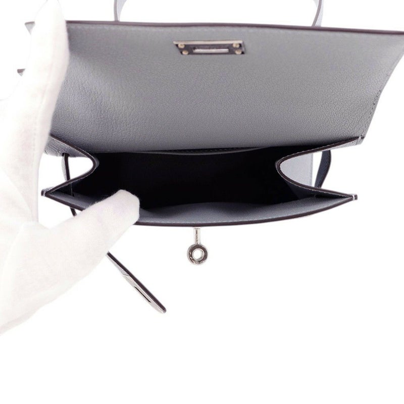 エルメス ショルダー バッグ ケリー20 無秩序 外縫い グリパンタン/シルバー金具 エプソン K刻印