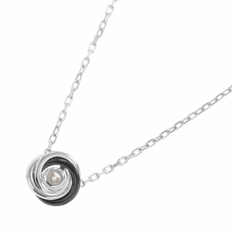 カルティエ ネックレス トリニティ ダイヤモンド K18WGホワイトゴールド/ブラックセラミック B7224532 Cartier