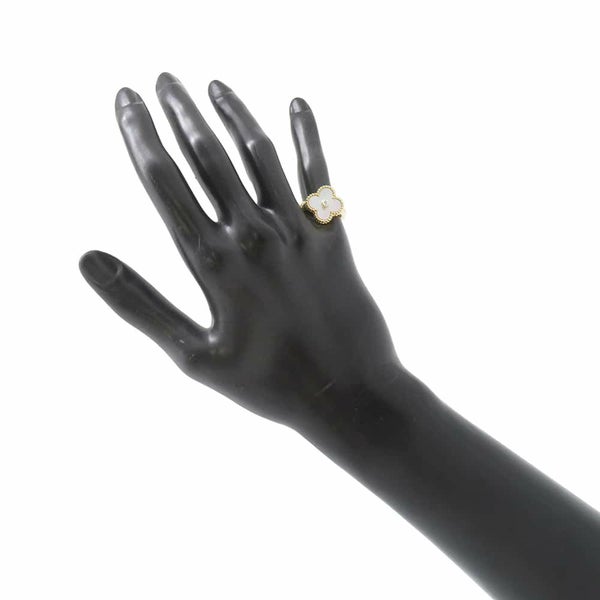 ヴァンクリーフ&アーペル リング ヴィンテージ アルハンブラ リング マザーオブパール ダイヤ K18YG VCARA41100