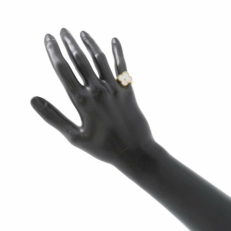 ヴァンクリーフ&アーペル リング ヴィンテージ アルハンブラ リング マザーオブパール ダイヤ K18YG VCARA41100