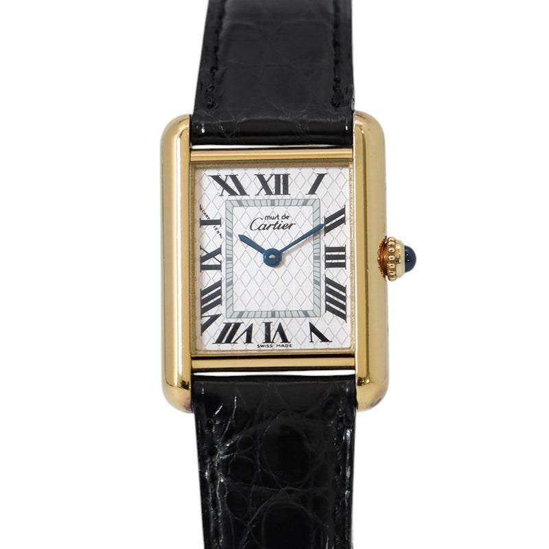 カルティエ マストタンク アクアリーノ SM ヴェルメイユ 2004年クリスマス限定4500本 W1018687 ピンク文字盤