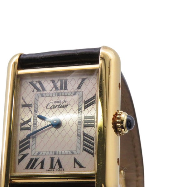 カルティエ マストタンク アクアリーノ SM ヴェルメイユ 2004年クリスマス限定4500本 W1018687 ピンク文字盤