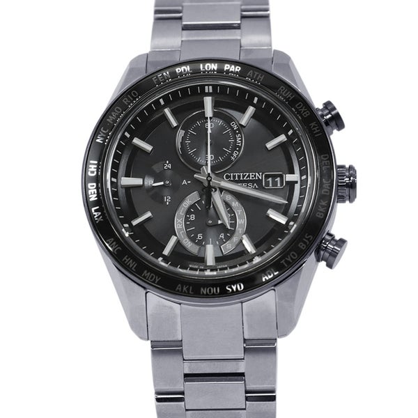 アテッサ アクトライン サファイアベゼル 光発電エコ・ドライブ ソーラー電波 AT8295-56E 黒文字盤