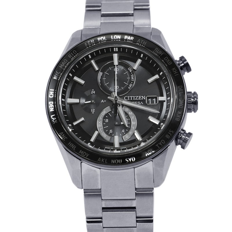 アテッサ アクトライン サファイアベゼル 光発電エコ・ドライブ ソーラー電波 AT8295-56E 黒文字盤