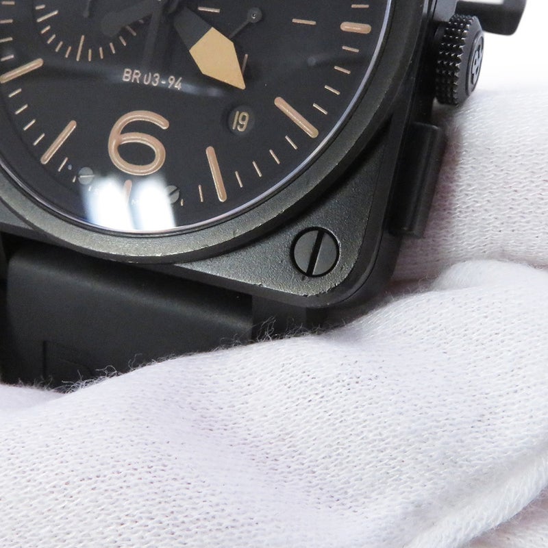 ベル＆ロス BR 03-94 ヘリテージ クロノグラフ ORANGELTD BR 03-94HERI-CA Bell & Ross 腕時計 黒文字盤