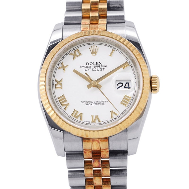 ロレックス デイトジャスト SS/K18YG 116233 ROLEX 腕時計 白文字盤