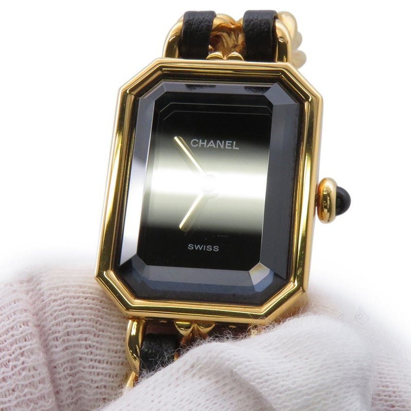 シャネル プルミエール M H0001 CHANEL 腕時計 レディース 黒文字盤