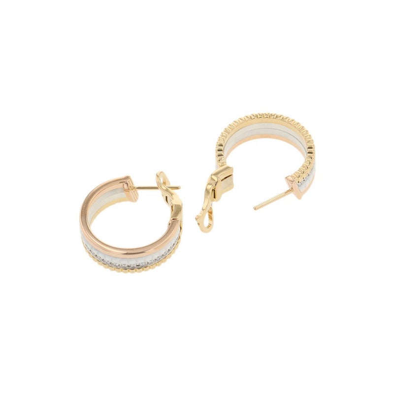 ブシュロン ピアス キャトル ホワイト フープ イヤリング ダイヤ 50P 計0.36ct K18YG/K18PG/K18WG/ホワイトセラミック JCO01469