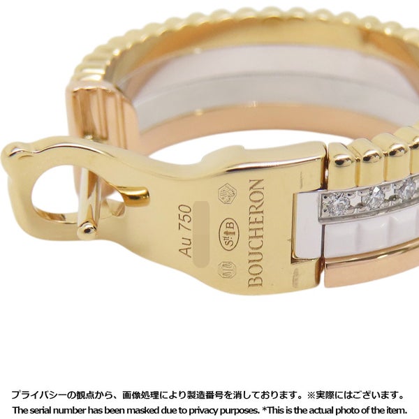 ブシュロン ピアス キャトル ホワイト フープ イヤリング ダイヤ 50P 計0.36ct K18YG/K18PG/K18WG/ホワイトセラミック JCO01469