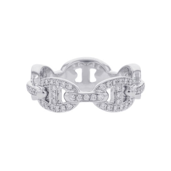 エルメス リング シェーヌ・ダンクル・アンシェネ PM ダイヤモンド100P 計0.54ct K18WGホワイトゴールド サイズ53 HERMES 指輪