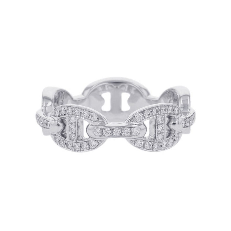 エルメス リング シェーヌ・ダンクル・アンシェネ PM ダイヤモンド100P 計0.54ct K18WGホワイトゴールド サイズ53 HERMES 指輪