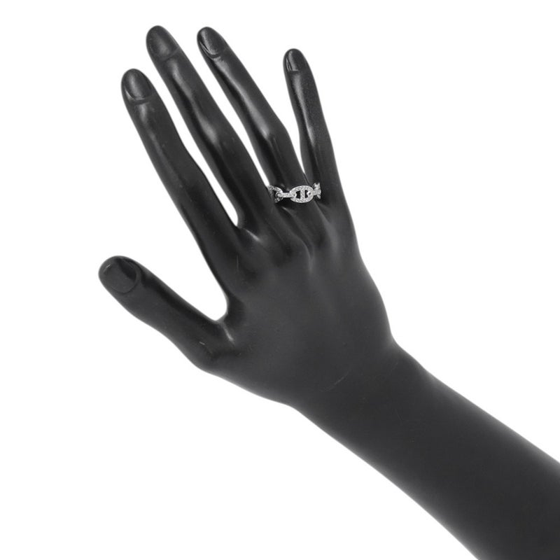 エルメス リング シェーヌ・ダンクル・アンシェネ PM ダイヤモンド100P 計0.54ct K18WGホワイトゴールド サイズ53 HERMES 指輪