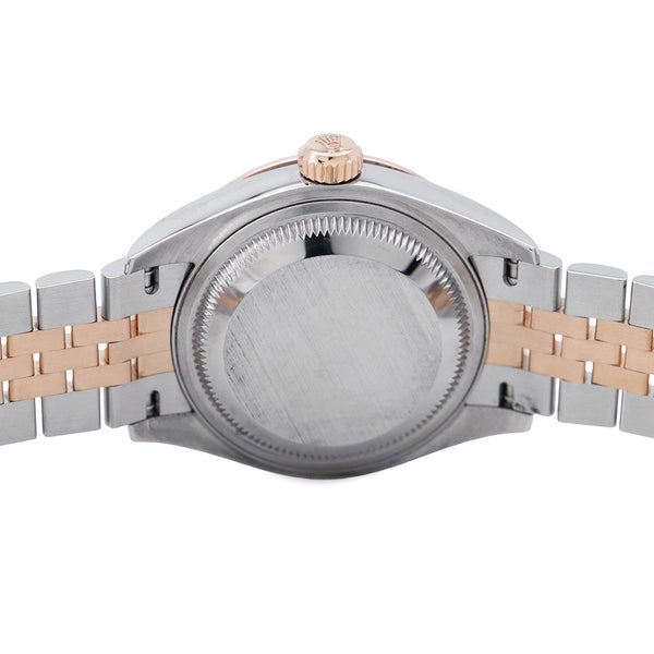 ロレックス レディ デイトジャスト SS/K18PG ダイヤベゼル 279381RBR チョコレート文字盤 10Pダイヤ