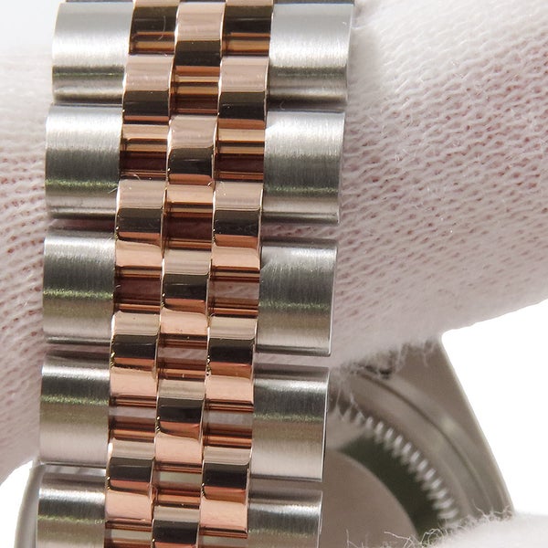 ロレックス レディ デイトジャスト SS/K18PG ダイヤベゼル 279381RBR チョコレート文字盤 10Pダイヤ