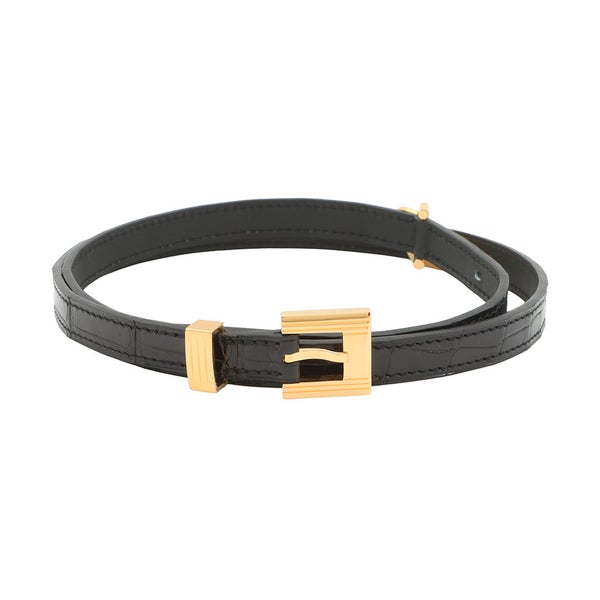 エルメス べルト ラッキー 15 ブラック/ゴールド金具 ポロサスマット Y刻印 サイズ75 黒