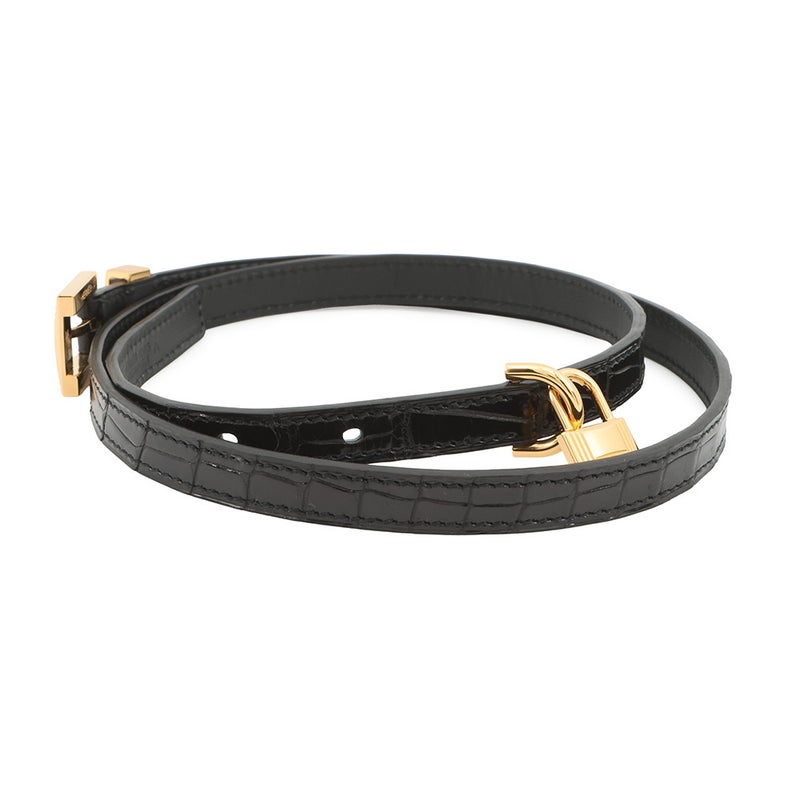 エルメス べルト ラッキー 15 ブラック/ゴールド金具 ポロサスマット Y刻印 サイズ75 黒