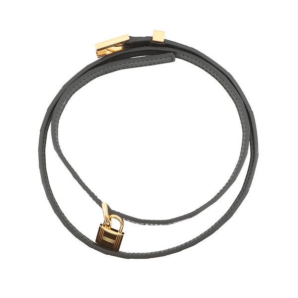 エルメス べルト ラッキー 15 ブラック/ゴールド金具 ポロサスマット Y刻印 サイズ75 黒