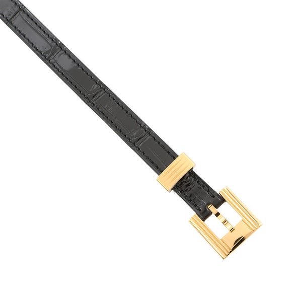 エルメス べルト ラッキー 15 ブラック/ゴールド金具 ポロサスマット Y刻印 サイズ75 黒