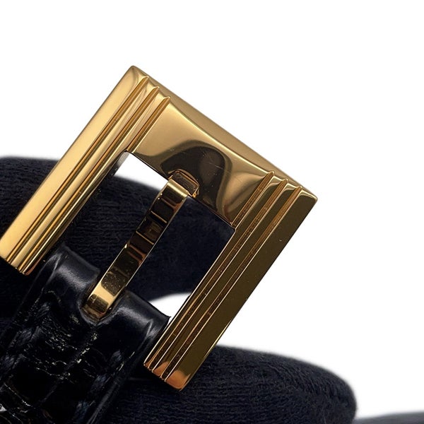 エルメス べルト ラッキー 15 ブラック/ゴールド金具 ポロサスマット Y刻印 サイズ75 黒