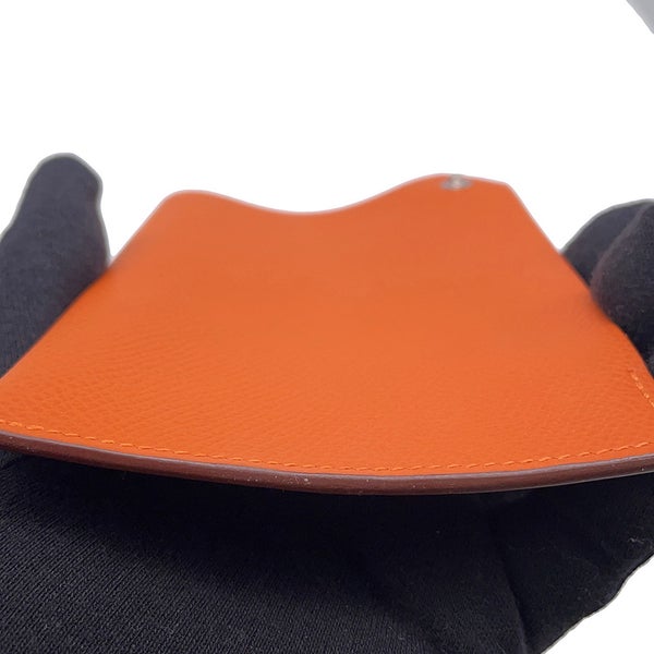 エルメス パスポートケース ターマックPM オレンジ/シルバー金具 エプソン B刻印 タルマック