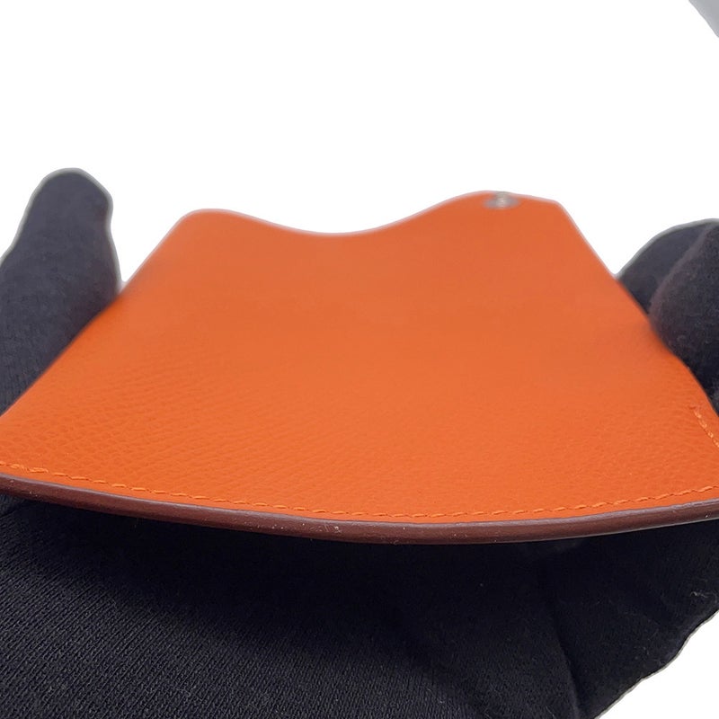 エルメス パスポートケース ターマックPM オレンジ/シルバー金具 エプソン B刻印 タルマック