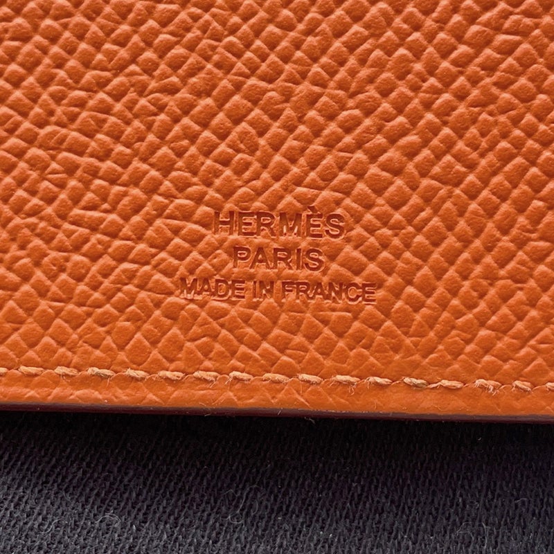エルメス パスポートケース ターマックPM オレンジ/シルバー金具 エプソン B刻印 タルマック