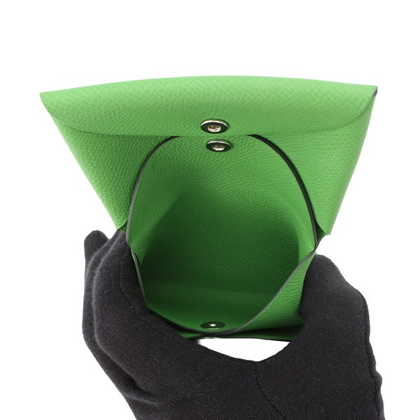 エルメス コインケース カルヴィ デュオ ヴェールユッカ/シルバー金具 エプソン B刻印 財布