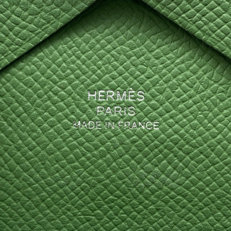 エルメス コインケース カルヴィ デュオ ヴェールユッカ/シルバー金具 エプソン B刻印 財布